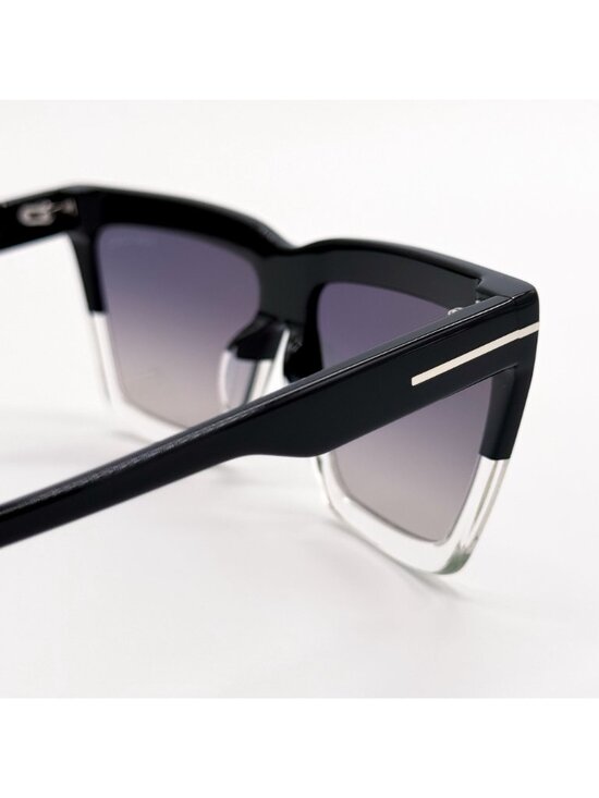 New Tom Ford Eden TF1110 05C Square Black Silver Sunglasses Authentic main image 5